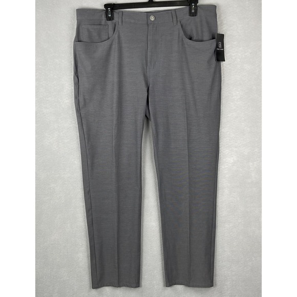 PGA Tour Men's 40"x32" Pants Dark Gray Heather Easy Care 4-Way Stretch NEW - Picture 2 of 12